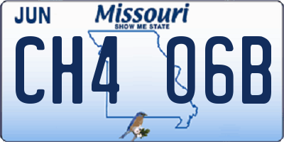 MO license plate CH4O6B