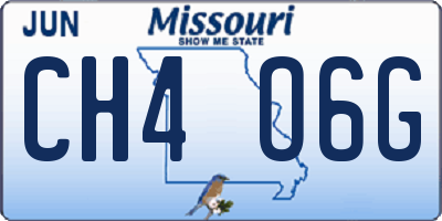MO license plate CH4O6G