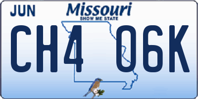 MO license plate CH4O6K