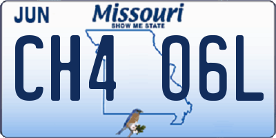 MO license plate CH4O6L