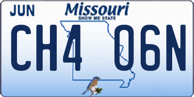 MO license plate CH4O6N