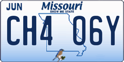 MO license plate CH4O6Y