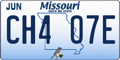 MO license plate CH4O7E