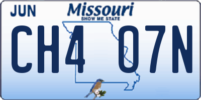 MO license plate CH4O7N
