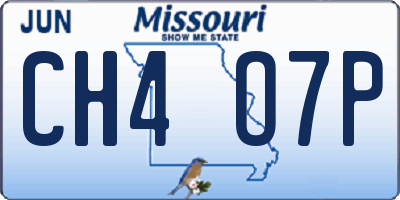 MO license plate CH4O7P