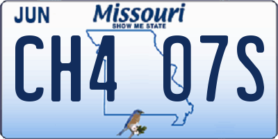 MO license plate CH4O7S