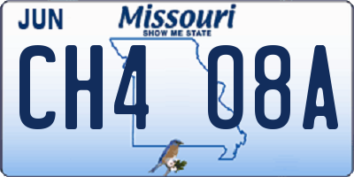 MO license plate CH4O8A