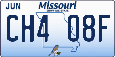 MO license plate CH4O8F