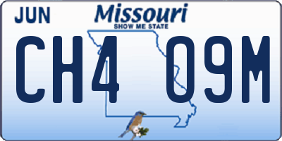 MO license plate CH4O9M