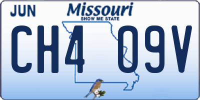 MO license plate CH4O9V