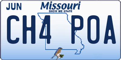 MO license plate CH4P0A