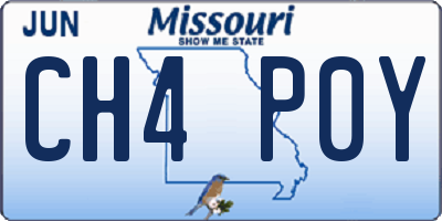 MO license plate CH4P0Y