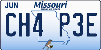 MO license plate CH4P3E