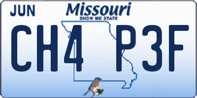 MO license plate CH4P3F