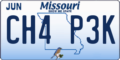MO license plate CH4P3K