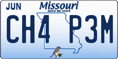 MO license plate CH4P3M