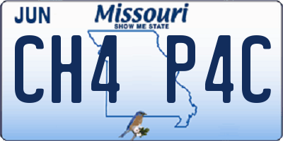 MO license plate CH4P4C