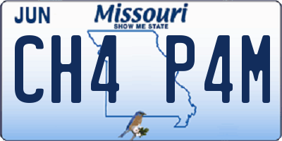 MO license plate CH4P4M