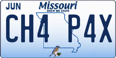 MO license plate CH4P4X
