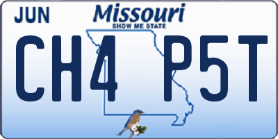 MO license plate CH4P5T