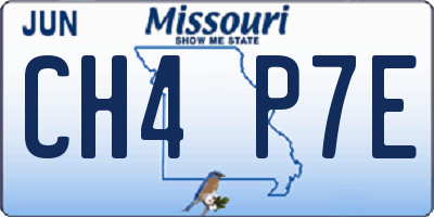 MO license plate CH4P7E