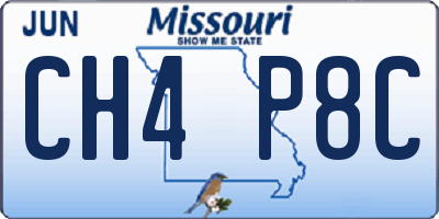 MO license plate CH4P8C