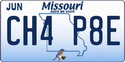 MO license plate CH4P8E