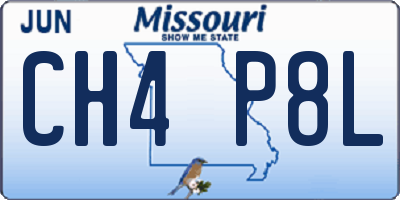 MO license plate CH4P8L