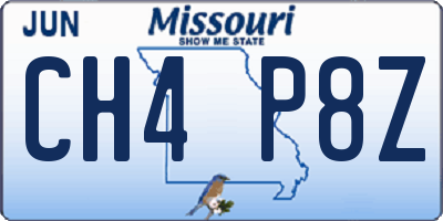 MO license plate CH4P8Z