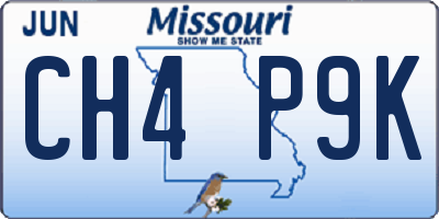 MO license plate CH4P9K