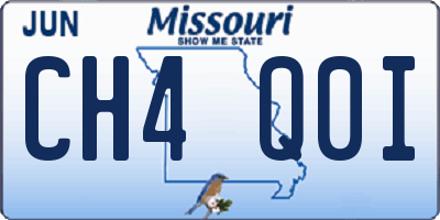 MO license plate CH4Q0I