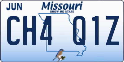 MO license plate CH4Q1Z