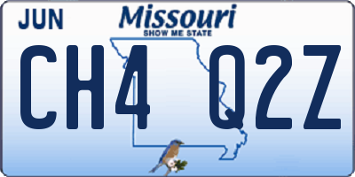 MO license plate CH4Q2Z
