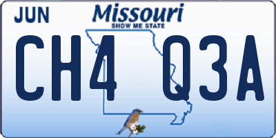 MO license plate CH4Q3A