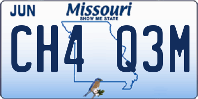 MO license plate CH4Q3M