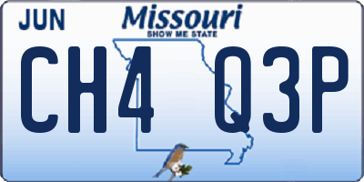 MO license plate CH4Q3P
