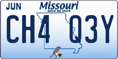 MO license plate CH4Q3Y
