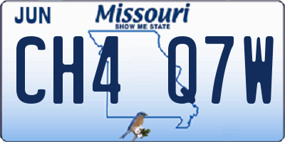MO license plate CH4Q7W