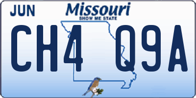 MO license plate CH4Q9A