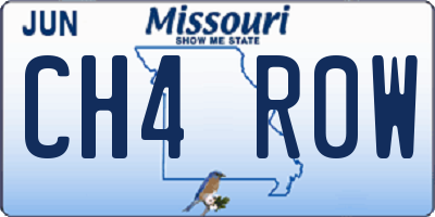 MO license plate CH4R0W
