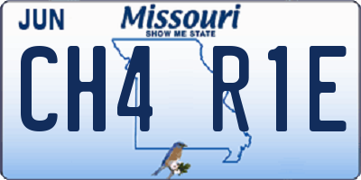 MO license plate CH4R1E