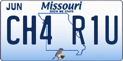 MO license plate CH4R1U