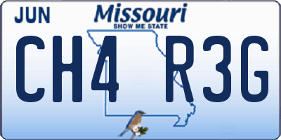 MO license plate CH4R3G