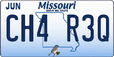 MO license plate CH4R3Q