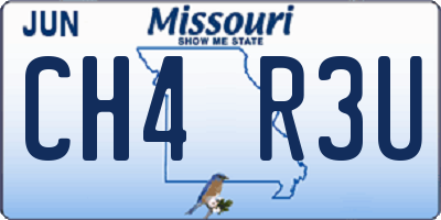 MO license plate CH4R3U