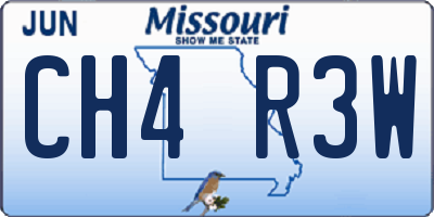 MO license plate CH4R3W