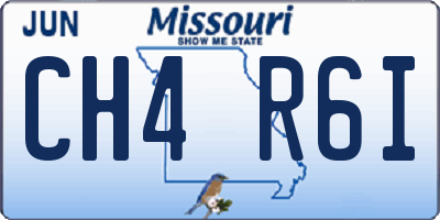 MO license plate CH4R6I