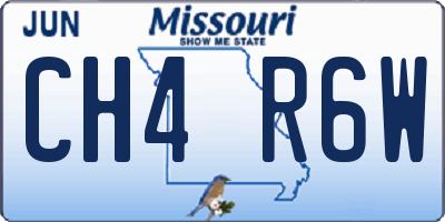 MO license plate CH4R6W