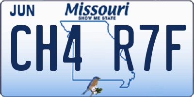 MO license plate CH4R7F