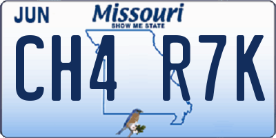 MO license plate CH4R7K